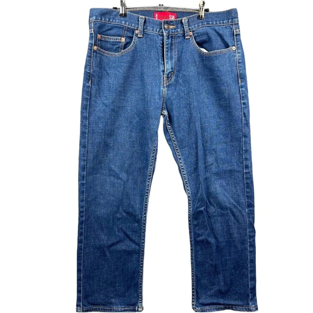Levis 538 Jeans Mens 33 Blue Western Straight Workwear Outdoor Denim Comfort - Picture 1 of 12